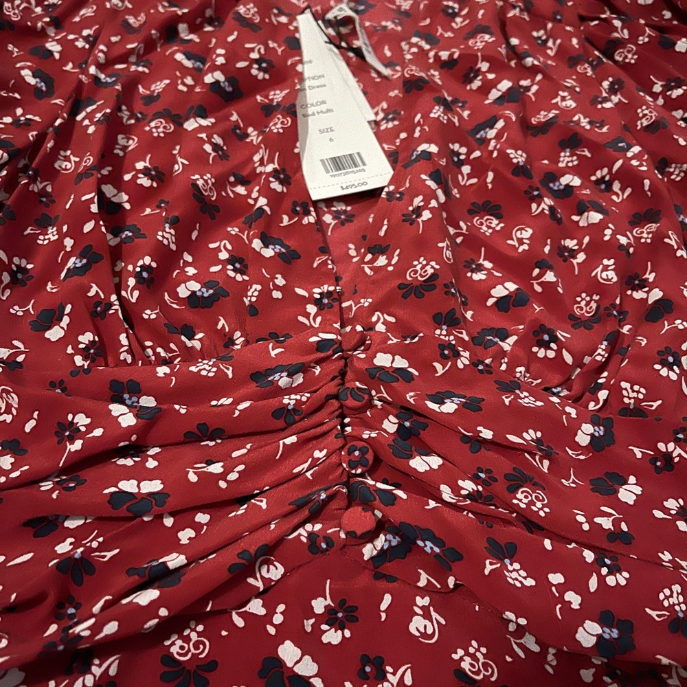 Veronica Beard Red Multi Long Sleeve Dress - Picture 4 of 4